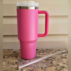 40 OZ Adventure Quencher Travel‎ Tumbler Insulated Cup Handle Lid Straw, Pink